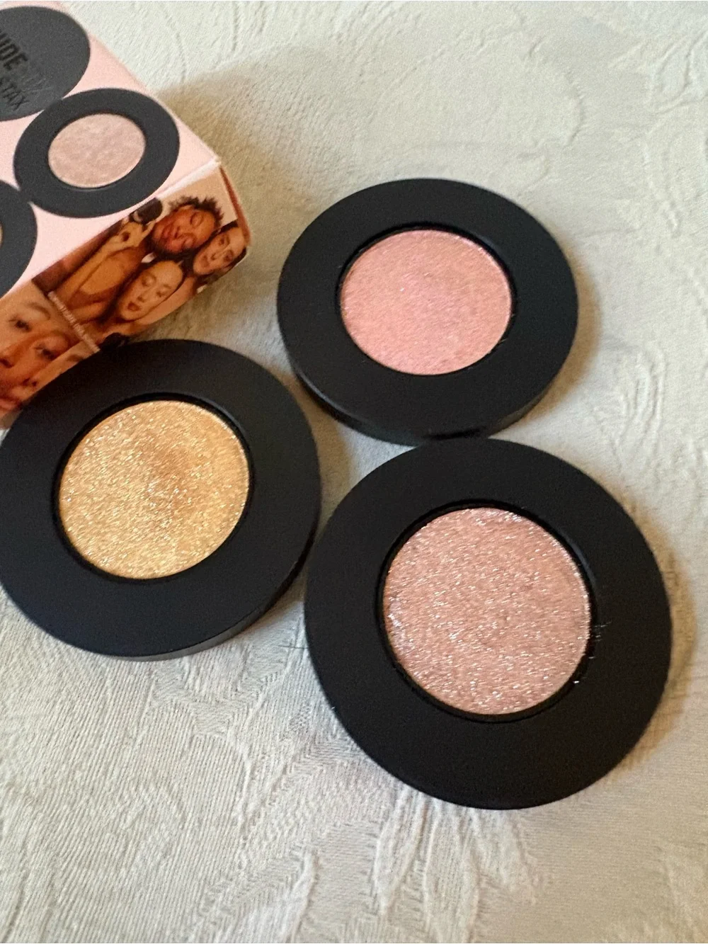 NUDESTIX Stax Shimmer Eyeshadow Trio — Peach, Rose Gold & Gold